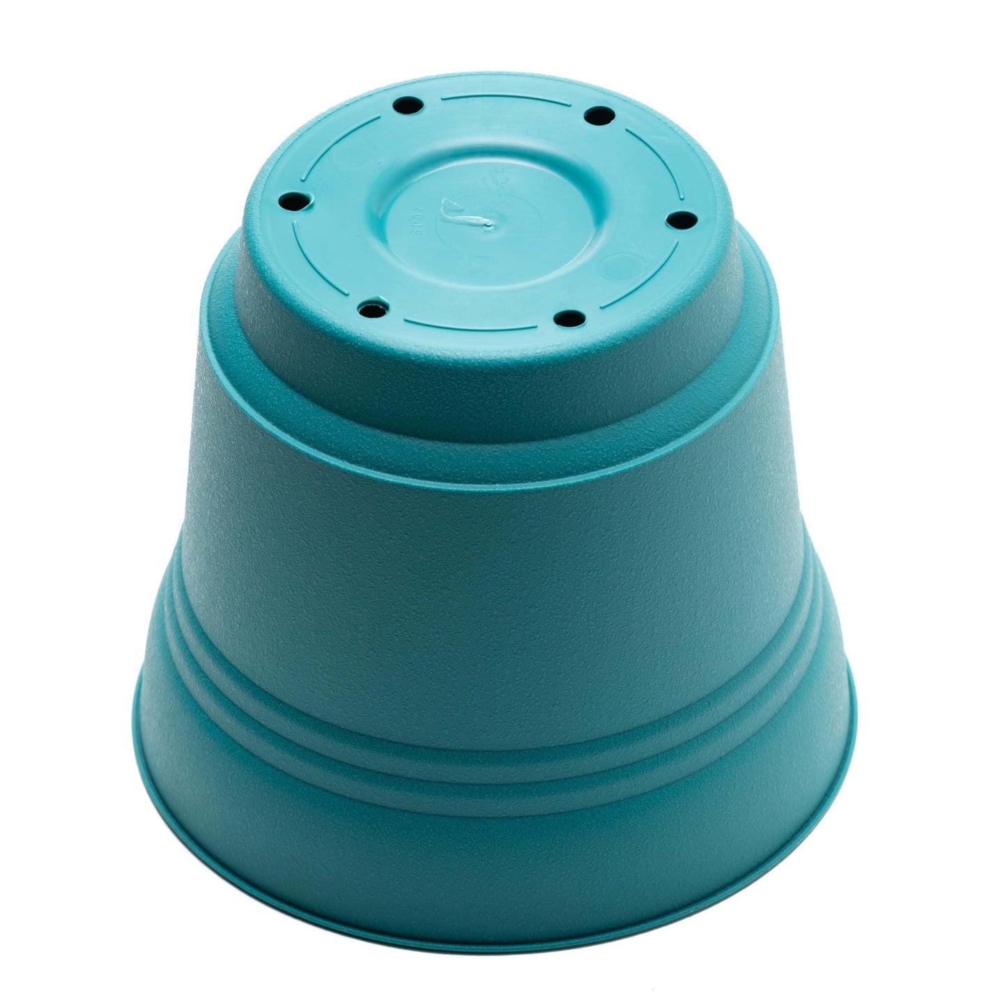 Bloem Saturn 5" Round Plastic Planter - Indoor/Outdoor, Snap-in Saucer & Drainage Holes, Bermuda Teal, 4-Pack