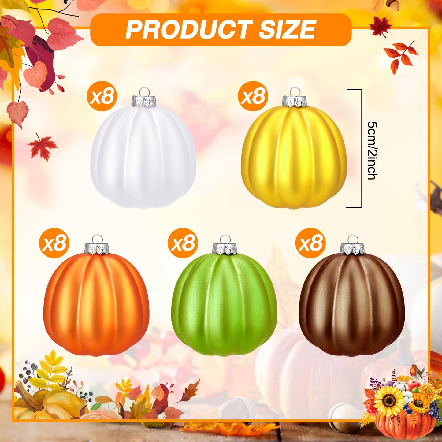 Tigeen 30 Pcs Thanksgiving Pumpkin Hanging Ornaments Fall Mini Pumpkin Hanging Tree Ornaments Ball Decorations for Tree Thanksgiving Harvest Party Halloween Home Decor (Cute)