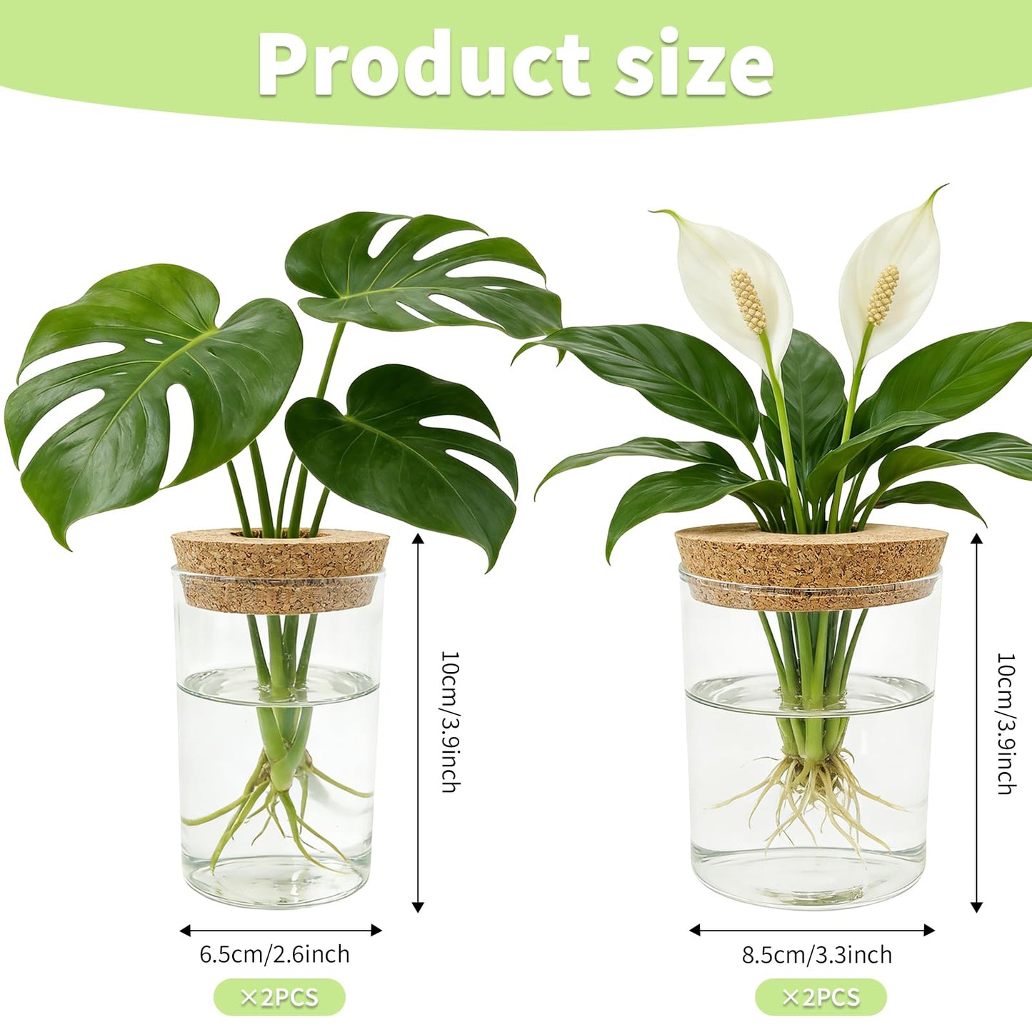 Glass Propagation Station for Plants Set of 4,Desktop Vases for Herb,Plant Cuttings,Planter Jars for Home,Propagation Flower Vases for Living Room,Bedroom,Home Office Decoration,Plant Lover Present