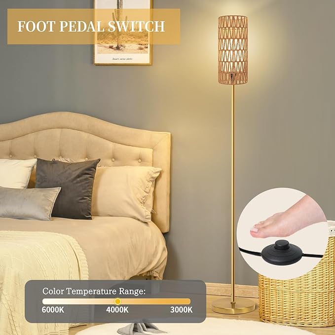 Ruiever Floor Lamp for Living Room, Farmhouse Floor lamp, Modern Standing lamp