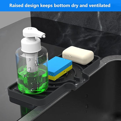 Sponge Holder for Kitchen Sink, Dish Sponge Holder & Soap Tray
