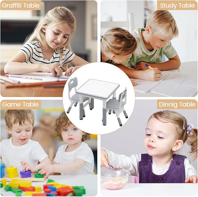 GAOMON Kids Table and 2 Chairs Set