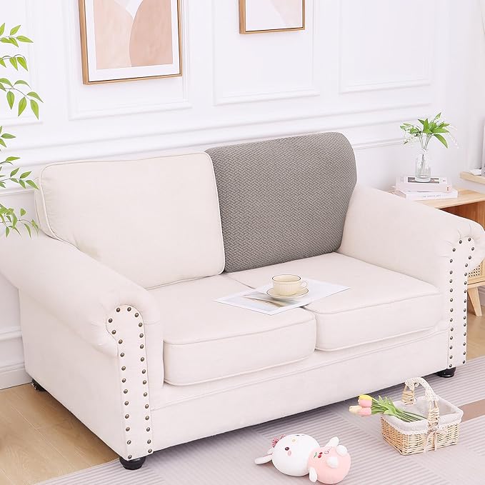 Smiry Waterproof Couch Cushion Covers, Stretch Jacquard Thick Sofa Cushion