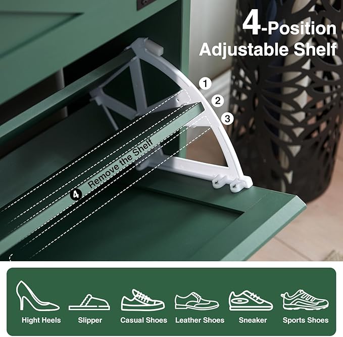 Barnyatoh Shoe Storage Cabinet, Farmhouse Shoe Organizer