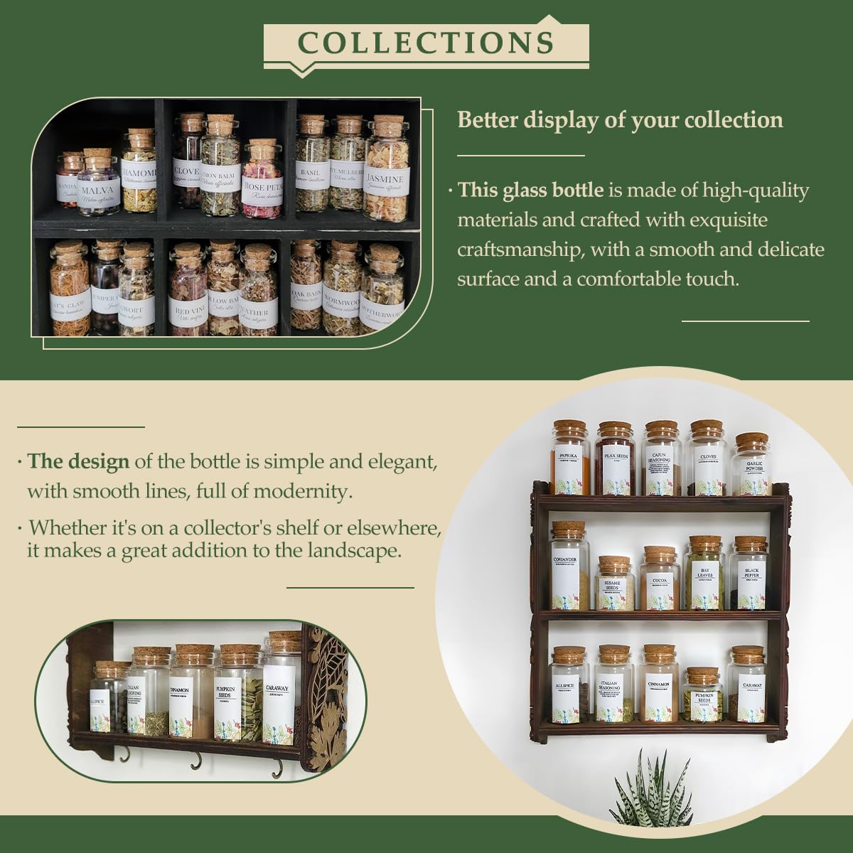 21-Pack 0.68 oz (20 ml) Glass Bottles with Cork Stoppers – for Spell Bottles, Spice Jars, DIY Party Favors, Travel Memories & Plant Propagation – Empty Recyclable Containers for Crafts, Kitchen,Décor