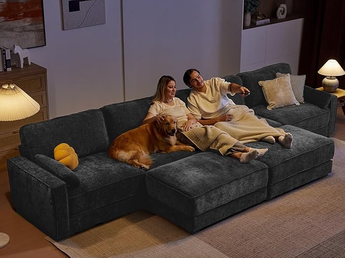 Vipbear 120" Oversized Modular Sectional Sofa, L Shaped Couch Set