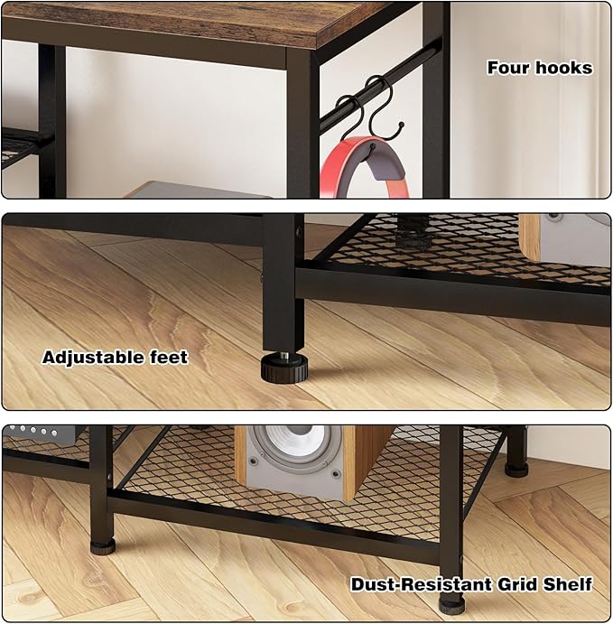 YGEOMER TV Stand for TVs Up to 55 Inch, Entertainment Center for Living Room