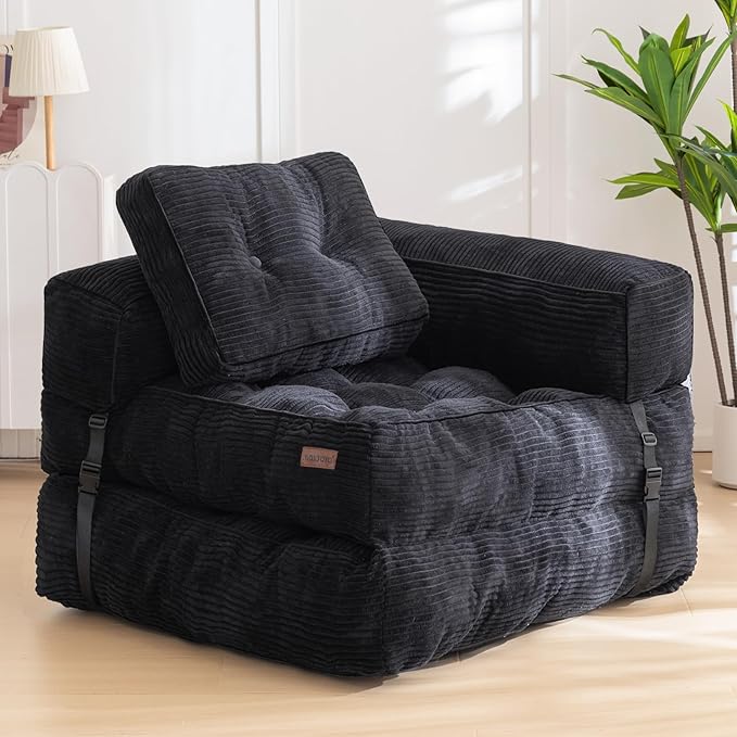 MAXYOYO Folding Sofa Bed, L-Shaped Convertible Sofa