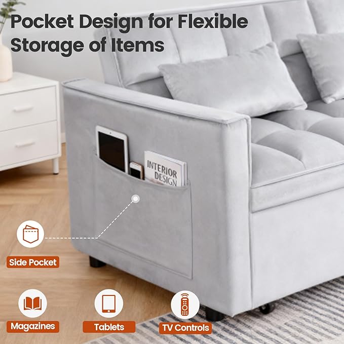 Convertible Sleeper Sofa Bed, Loveseat Sleeper Sofa