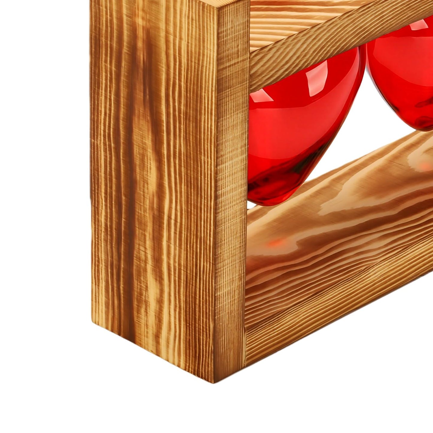 Generic Heart Shaped Propagation Station, 3 Glass Vases Plant Terrarium Kit with Wooden Stand for Hydroponic Plants Home Office Decor Present for Women