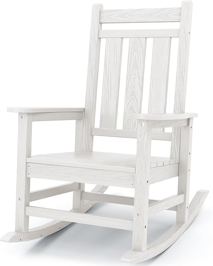 KINGYES Oversized Outdoor Rocking Chair, All-Weather Patio Rocking Chairs