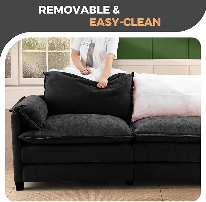ELUCHANG Oversized 153" Modular Sectional Sofa, Comfy Cloud Couch, L Shaped