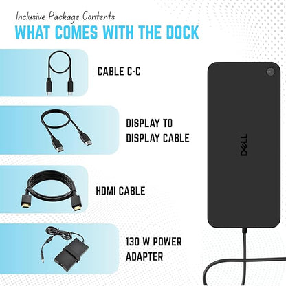 Dell WD25 USB-C Docking Station with 100W Power, Dual Display HDMI/DP, 2.5GbE LAN, and USB-C Cable – 3-Year Warranty