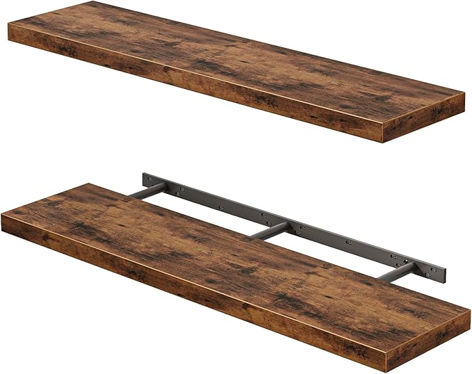Fixwal Wall Shelves, 35.4" Long Heavy Duty Wall Mounted Rustic Wood Shelves