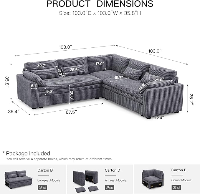 Belffin Large Modular Sectional Sofa