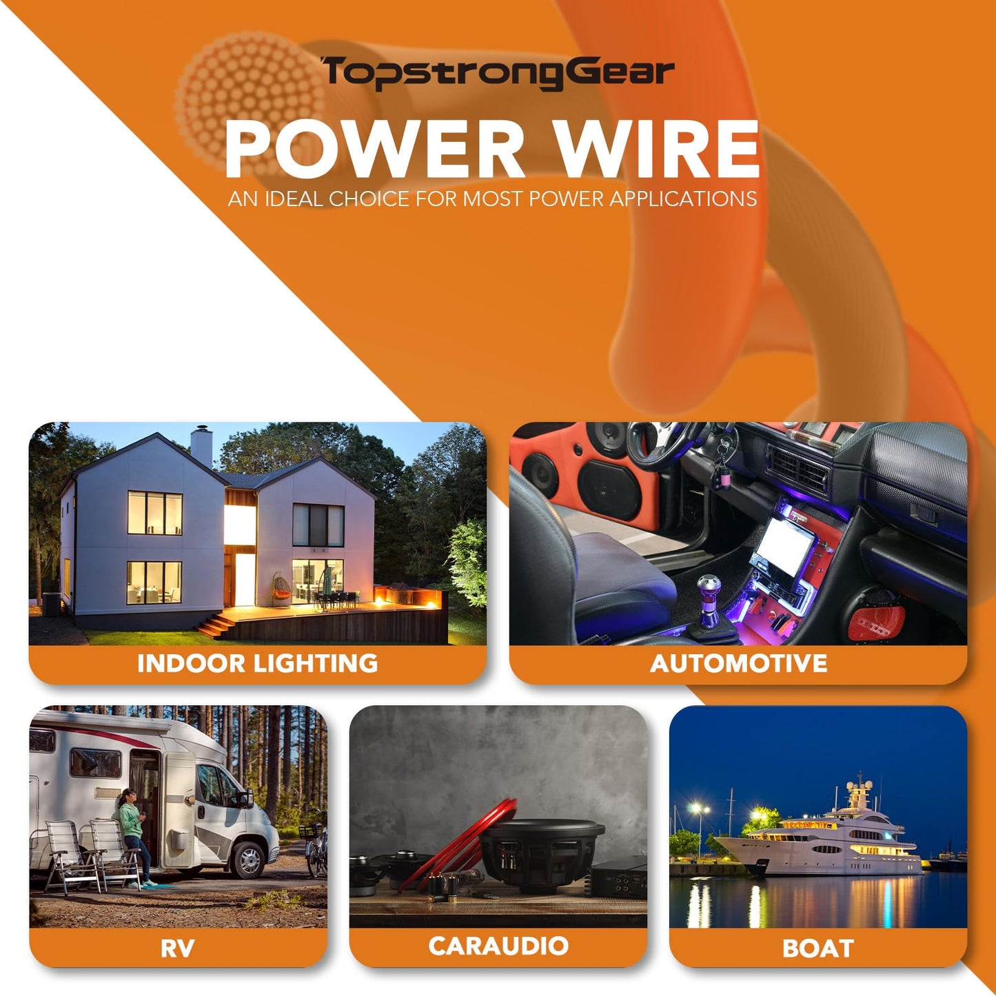 TOPSTRONGGEAR 4 Gauge 25ft Black and 25ft Red Power/Ground Wire-Copper Clad Aluminum CCA-True 4 AWG-True Spec and Soft Touch Cable