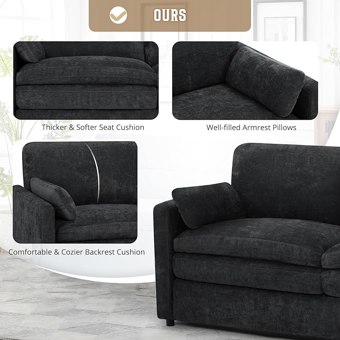 Chenille Upholstered Sofa Set