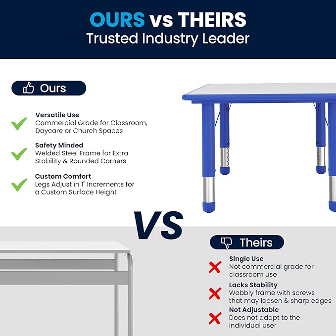 Flash Furniture Wren Adjustable Classroom Activity Table