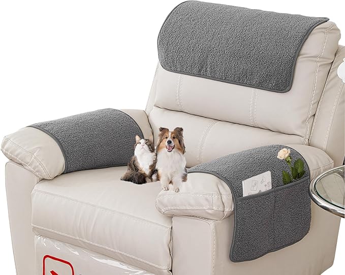 Armrest Covers - Arm Chair Covers Set of 3 Recliner Chair Covers,
