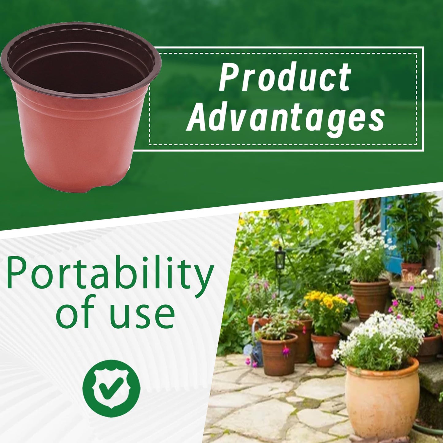 YSMN 8 Inch Nursery Pots 100pcs Plastic Bowl for Seed Starting Succulent Flower Planting Multipurpose Plant Container