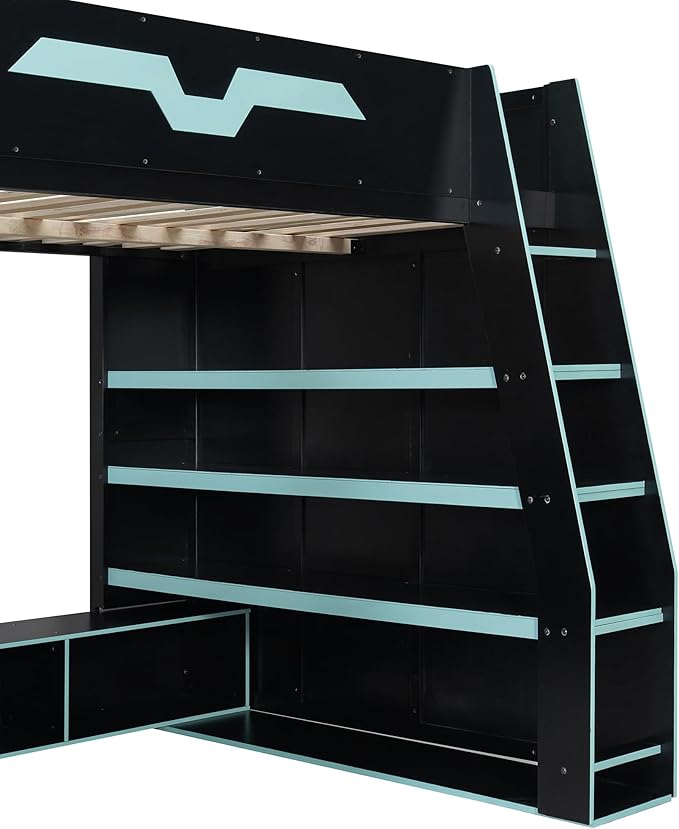 Full Size Wood Esports Loft Bed