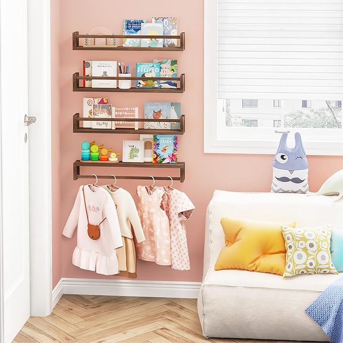 Fixwal Nursery Book Shelves, 23.6 Inch Floating Bookshelves