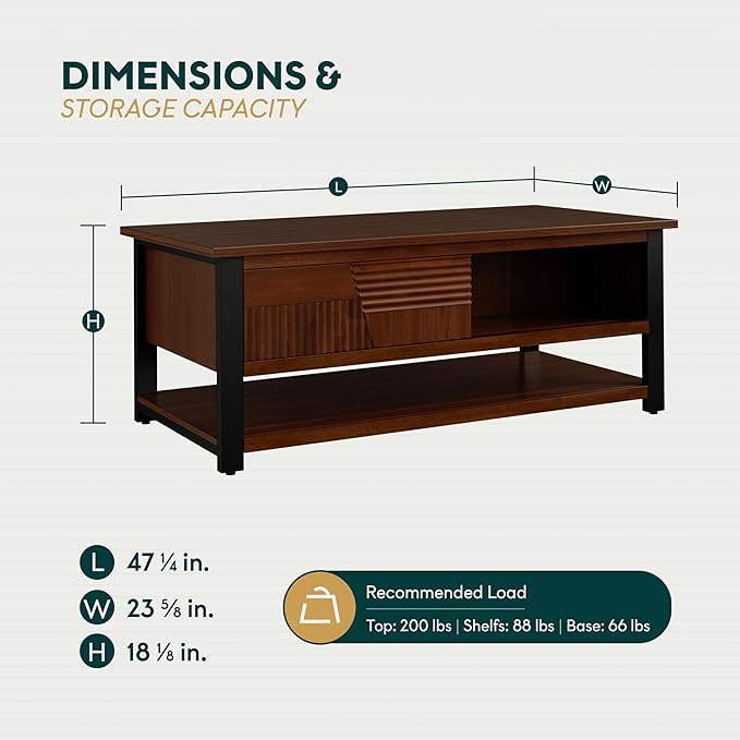 Bme Trapeze Coffee Table for Living Room – Modern Wooden Center Table