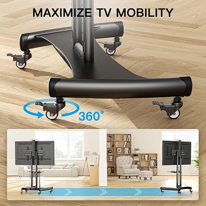 PERLESMITH Rolling TV Stand