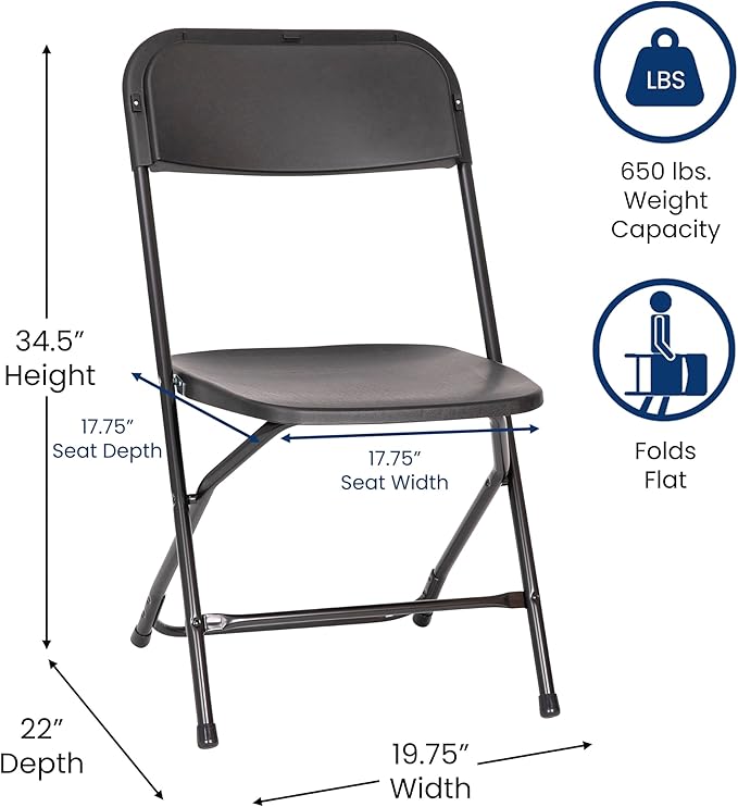 Flash Furniture Hercules Series Big & Tall Stackable Plastic Folding Chairs