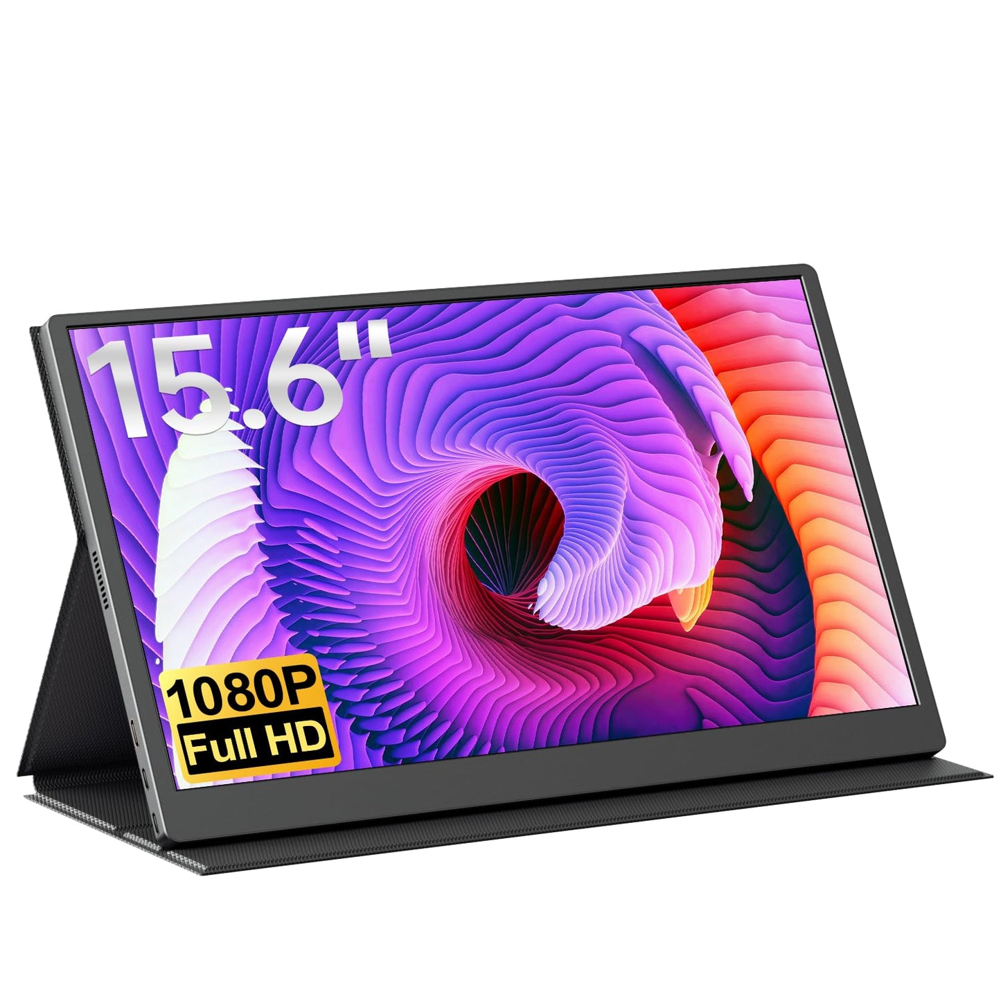 cocopar Portable Monitor 15.6 Inch 1080P FHD 60Hz 60% sRGB Travel Monitor with Speaker HDMI USB-C Second Screen for Laptop MacBook Surface PC Xbox PS4/5, VESA Mountable, with Full Cover Stand