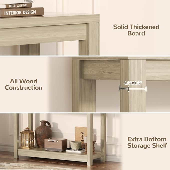 Besiost Small Farmhouse Wood Entryway Table Narrow Console Table