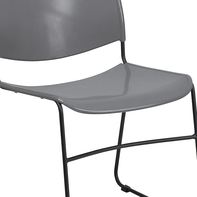 Flash Furniture 4 Pack HERCULES Series 880 lb. Capacity Gray Ultra-Compact
