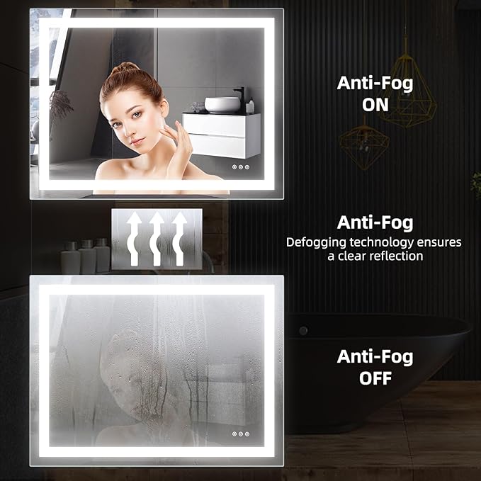 48" L x 36" W LED Bathroom Mirror