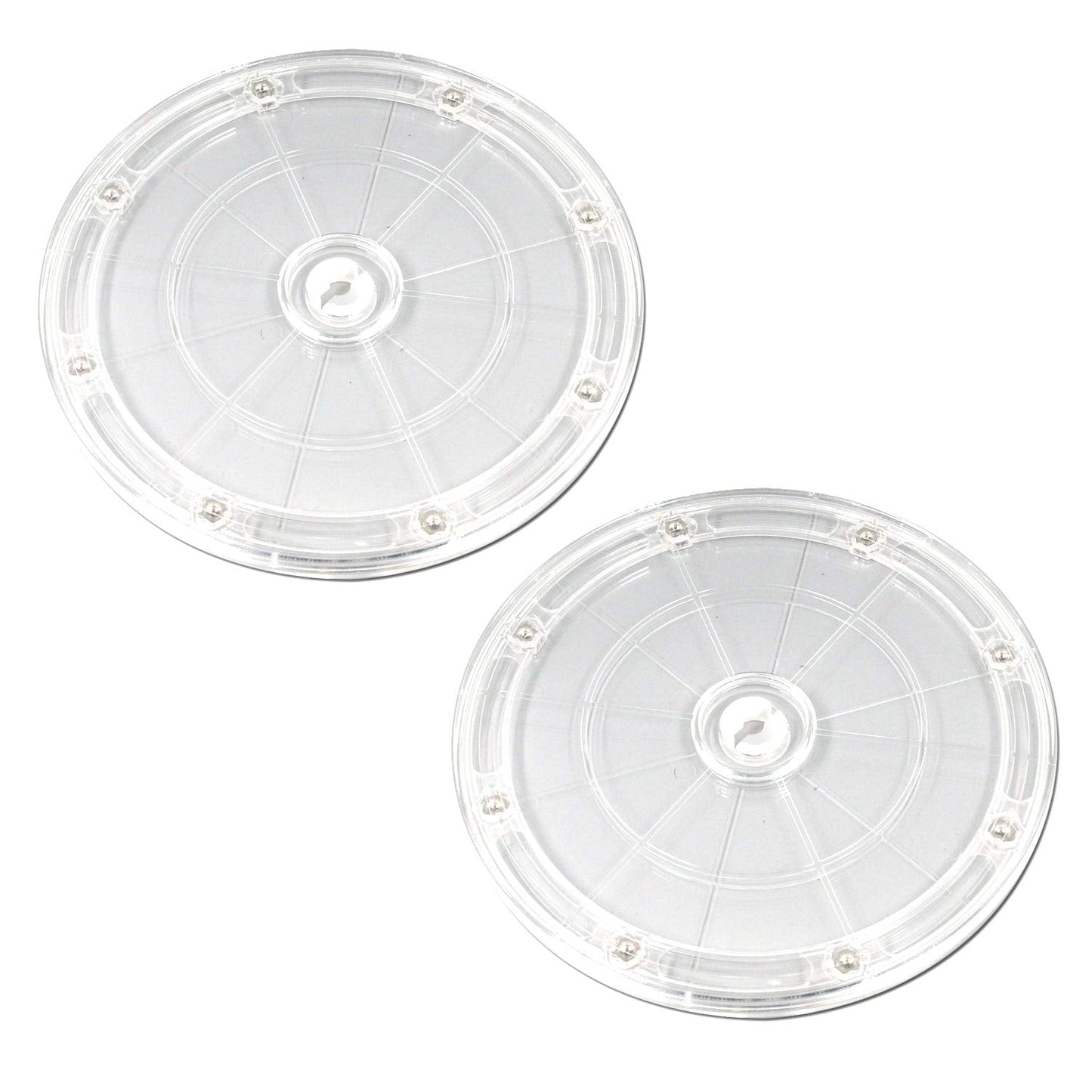 MY MIRONEY Heavy Duty Lazy Susan Turntable Organizer 7" Clear Acrylic Rotating Swivel Stand with Steel Ball Bearings for Spice Rack Cake Decorating TV Laptop Pack of 2