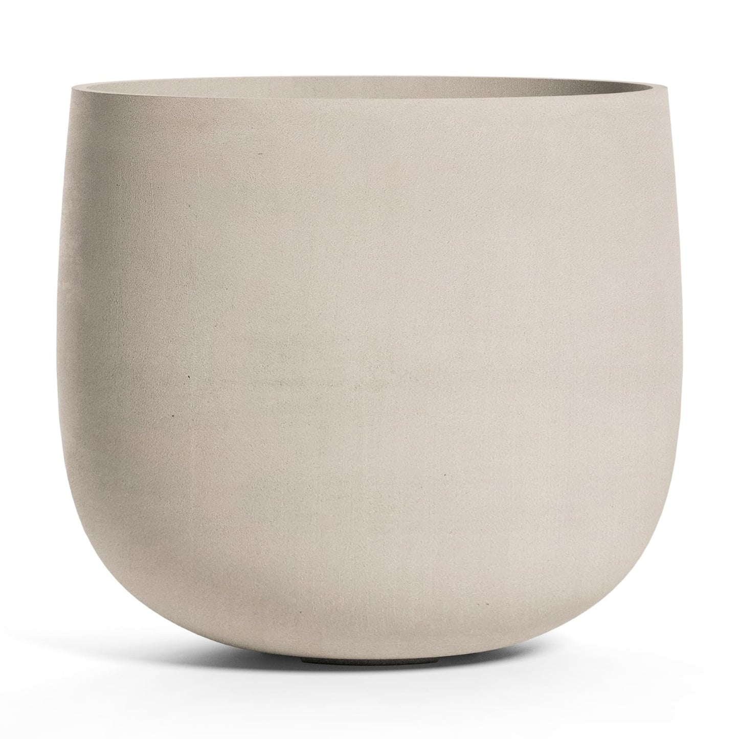 COSAPOTS Mondo Round Fiberglass Planter – Lightweight Indoor/Outdoor Plant Pot, Frost & Weather-Resistant, Handmade Modern Decorative Planter – 18.2" x 18.2" x 16.1" – Concrete Stone