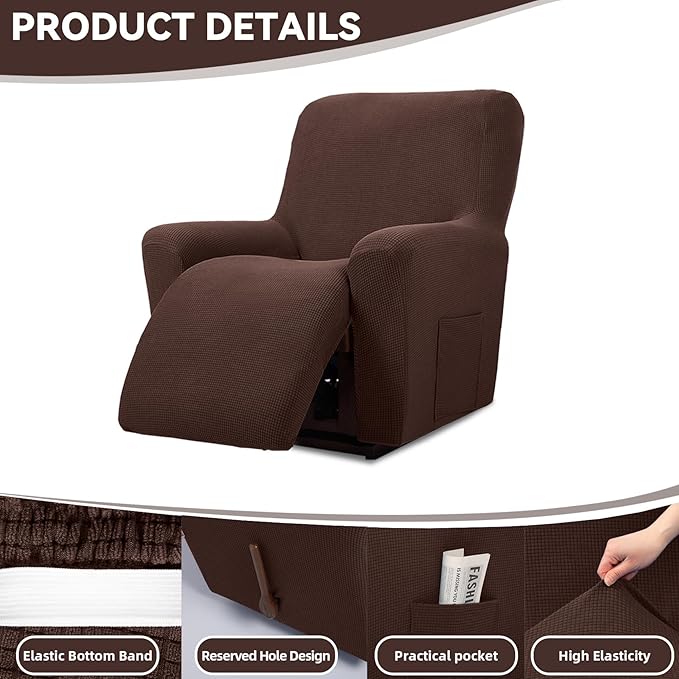 Cupuamon Recliner Chair Covers, Lazy Boy Recliner Covers Stretch Reclining