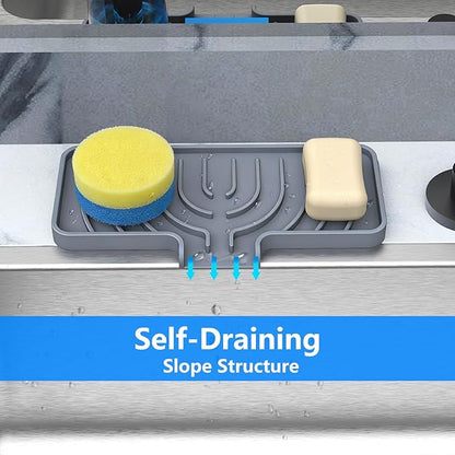 Sponge Holder for Kitchen Sink, Dish Sponge Holder & Soap Tray