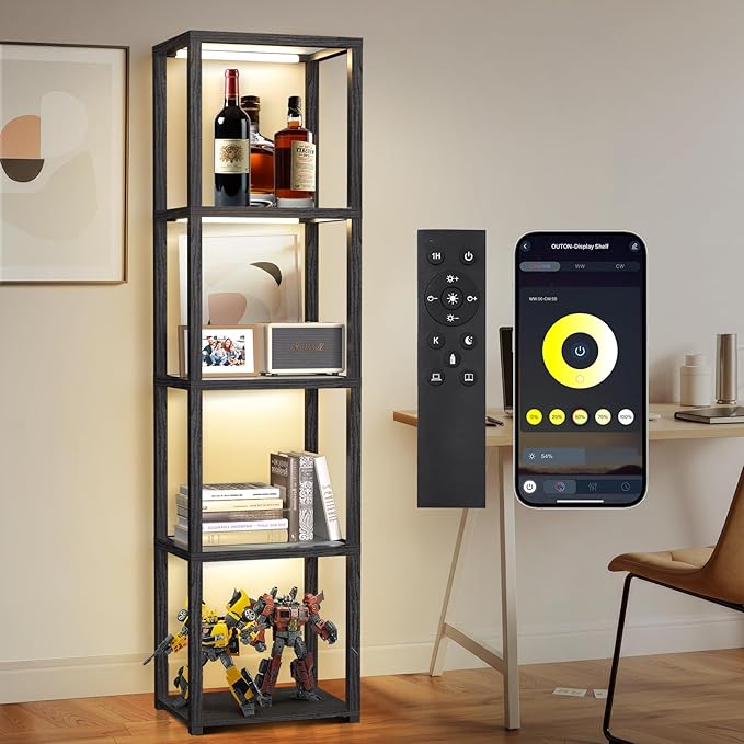 OUTON 67" Glass Display Shelf