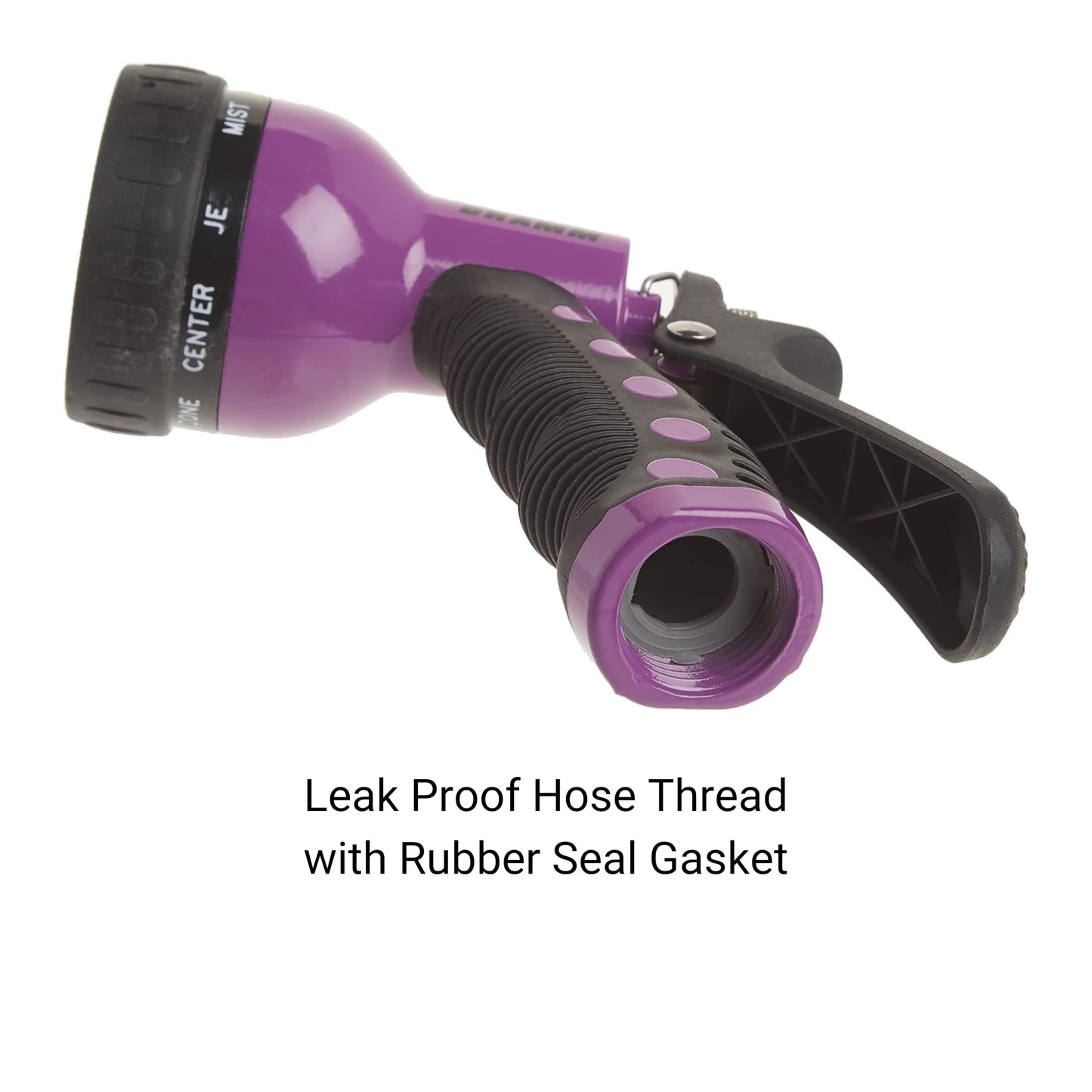 Dramm Revolver Heavy Duty Metal Garden Hose Nozzle – 9 Spray Patterns, High Pressure Jet, Thumb-Control Flow, Ergonomic Grip – Green