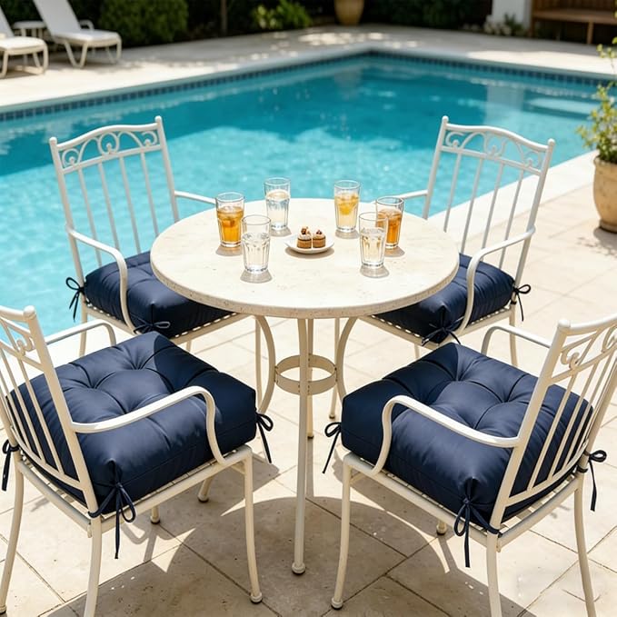 Set of 2 Outdoor Indoor Rocking Chair Cushion Square Wicker Seat Cushion