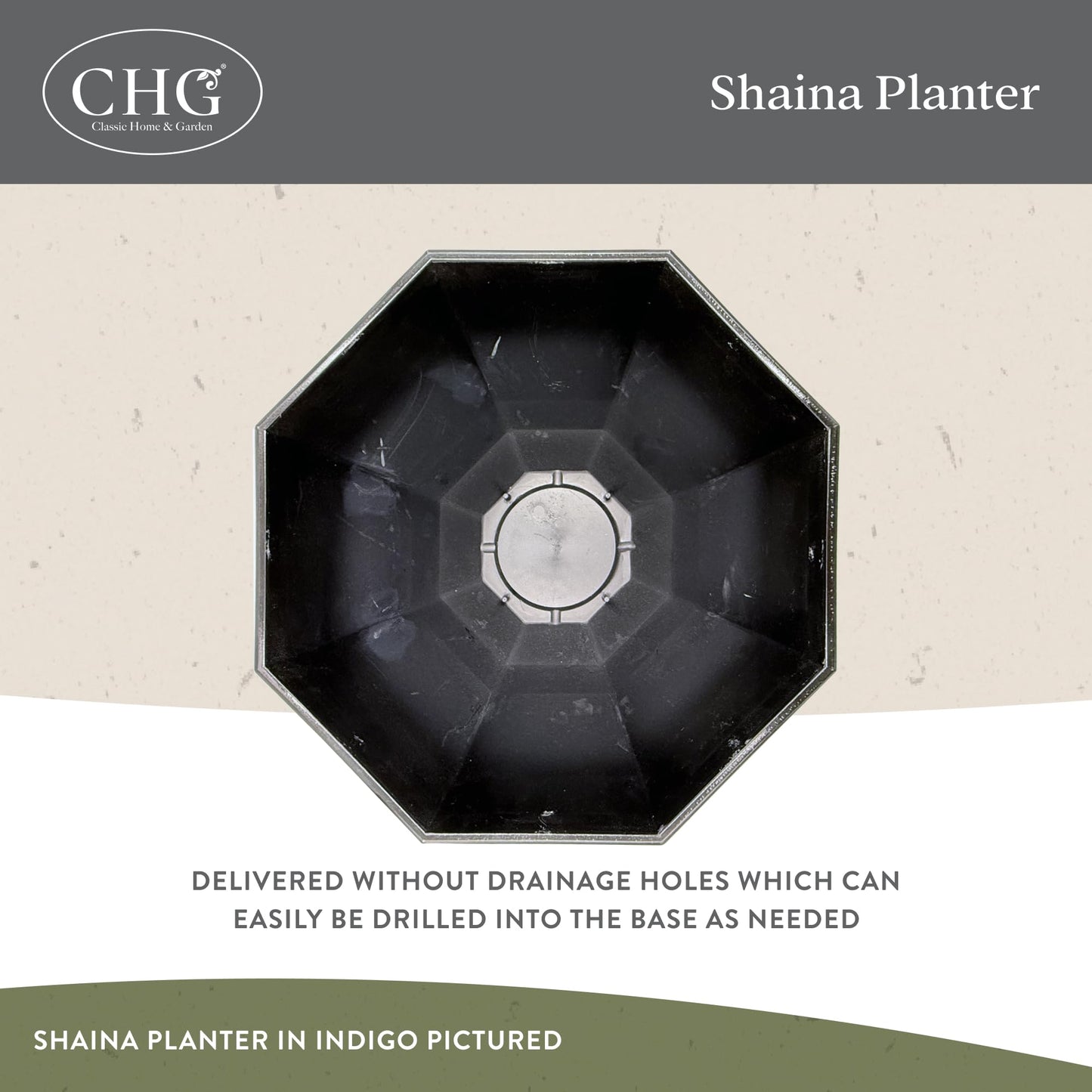 Classic Home and Garden Shaina Planting Pots - Lightweight Indoor & Outdoor Plant Pots - UV-Resistant Resin Flower Pots - Pot Planters for Flowers & Herbs (15” Earth)
