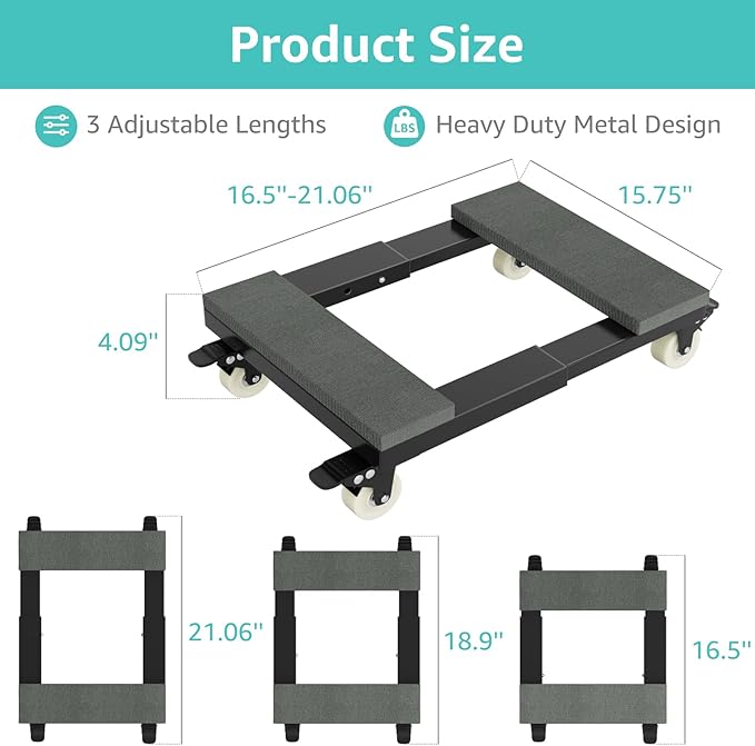 Heavy Duty Adjustable Furniture Moving Dolly