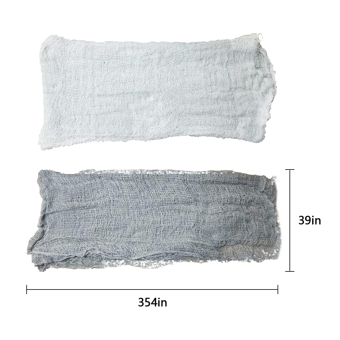 ziyue 2 Pcs 5 Yards X 40" Include Hanging Outdoor Indoor Scary Creepy Halloween Office Party Door Window Giant Spider Wall Yard Table car Lawn Cloth Decorations Cheesecloth Fabric (White + Black)