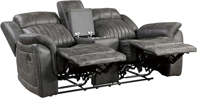 Lexicon Recliner Living Room Set, Home Theater Seating, Manual Polished