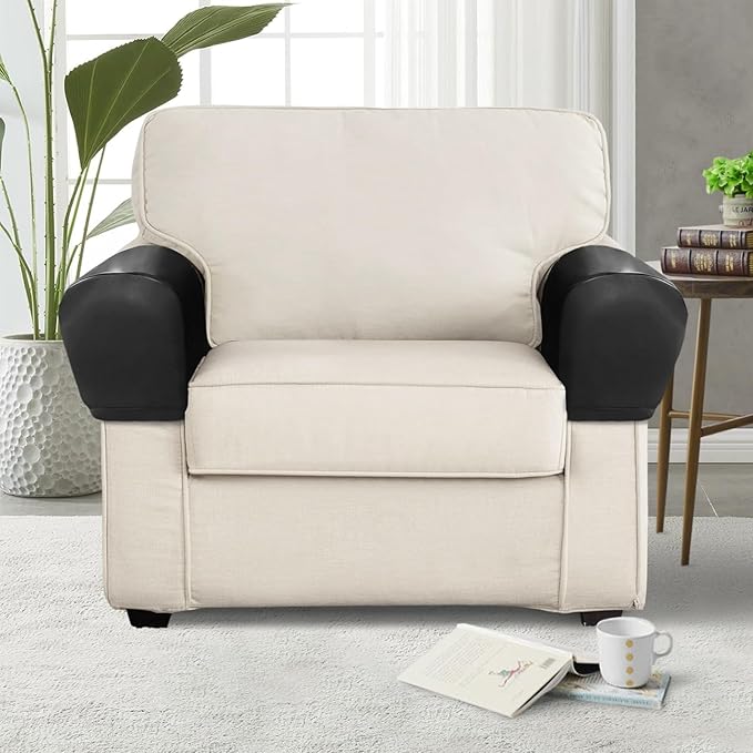 PU Leather Armrest Covers for Sofa Couch Arm Slipcover Set of 2 Stretch