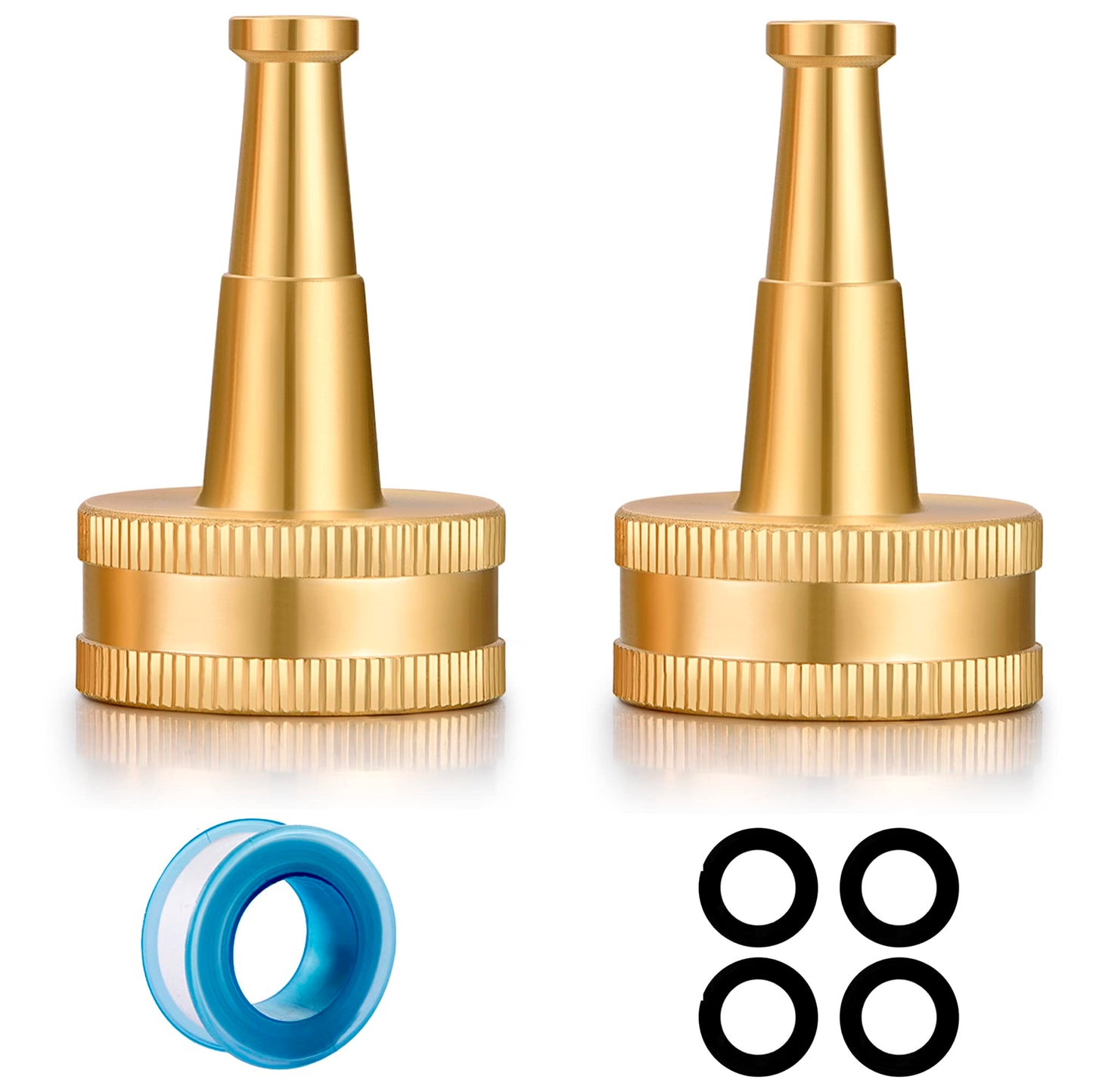 YELUN Brass Hose Nozzles,Heavy-Duty Brass Jet Sweeper Jet Nozzle, 2 Pack (Jet Sweeper BB)