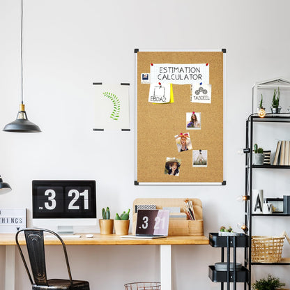 XBoard Cork Bulletin Board 48x36 inch with Aluminum Frame, Pinboard for Vision & Memo Displays (Pack of 2)