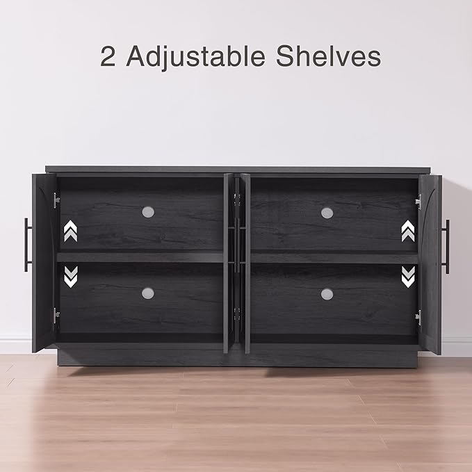 Fatmok Buffet Cabinet with Storage, Wood Media TV Console Table Credenza