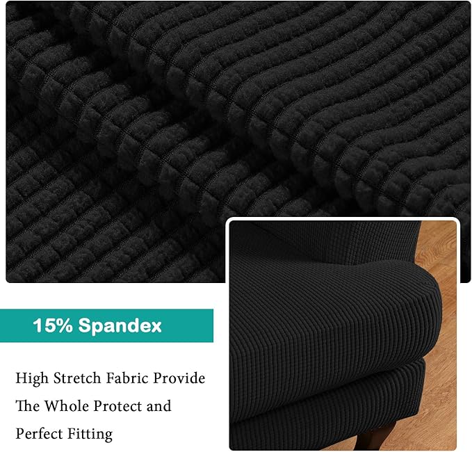Turquoize Wingback Chair Covers 2 Piece Wing Chair Slipcover Stretch Slipcovers