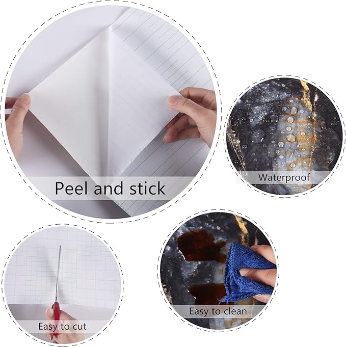 Marble Black Contact Paper Peel and Stick Countertops Gold Contact Paper Peel